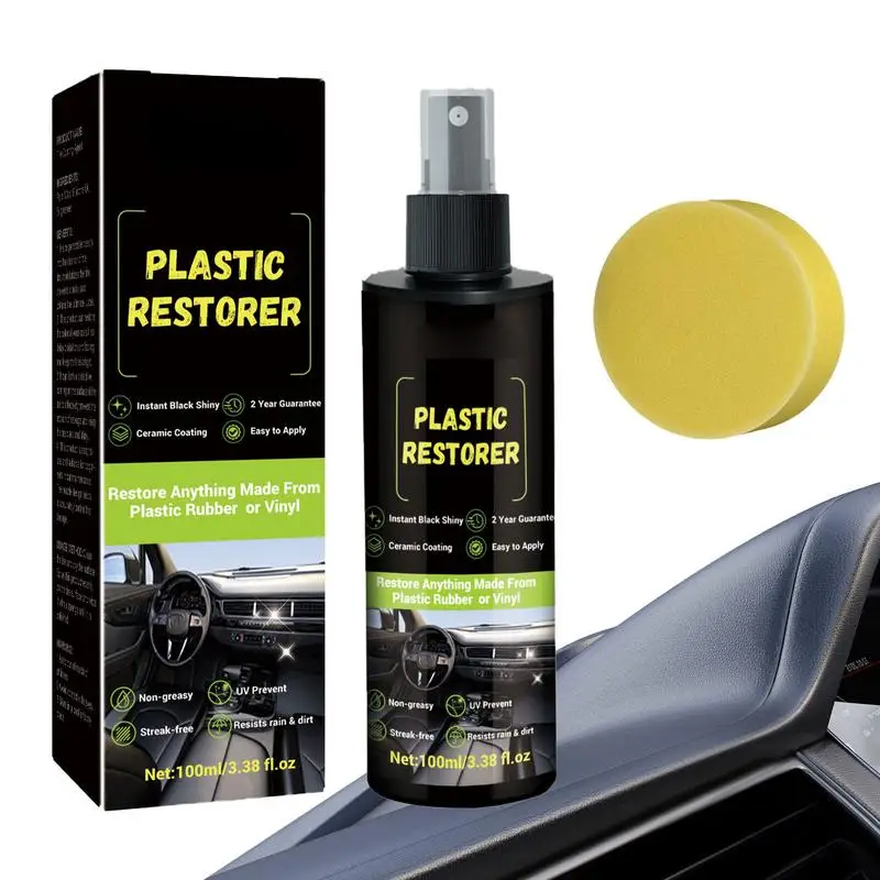 

100ml Car Trim Restorer Auto Trim Spray Ceramic Trim Coating Exterior Interior Revitalizing Detailing Supplies Coating Agent