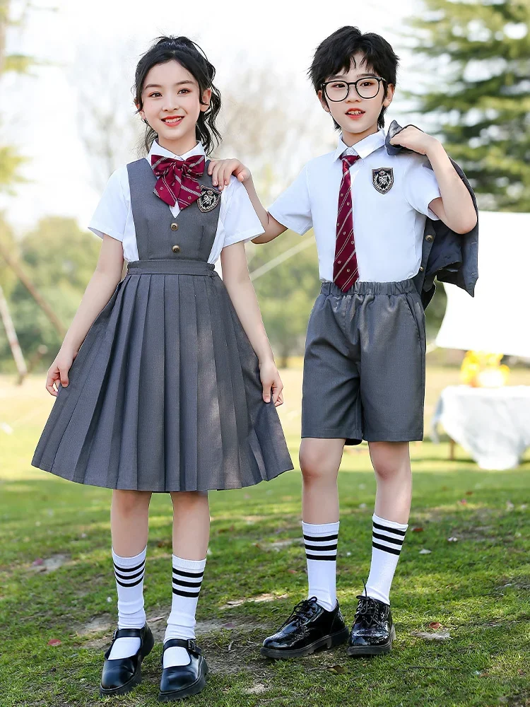 

skirt cosplay school students' choir performance attire, poetry recitation children's choir performance attire, uniform tie