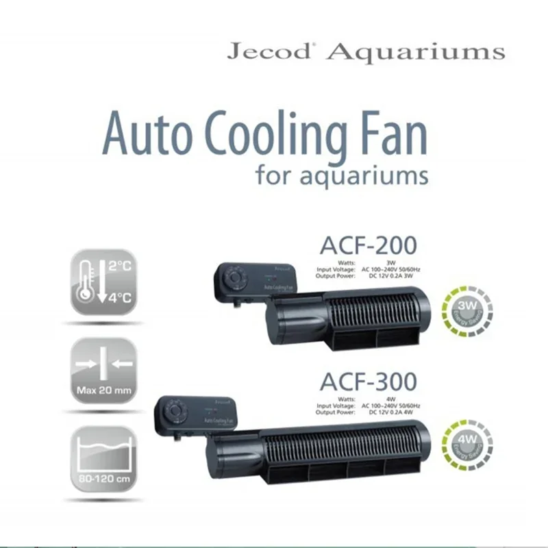 Jebao Jecod ACF Series Aquarium Cooling Fan 12V 3W 4W Frequency Conversion Cooling Fan for Fish Tank Aquarium Accessories 4
