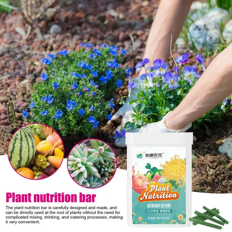 18Pcs Indoor Plant Food Spikes Indoor & Outdoor Plants Evergreen Fertilizer Stakes For Flowering Household Evergreen Fertilizer