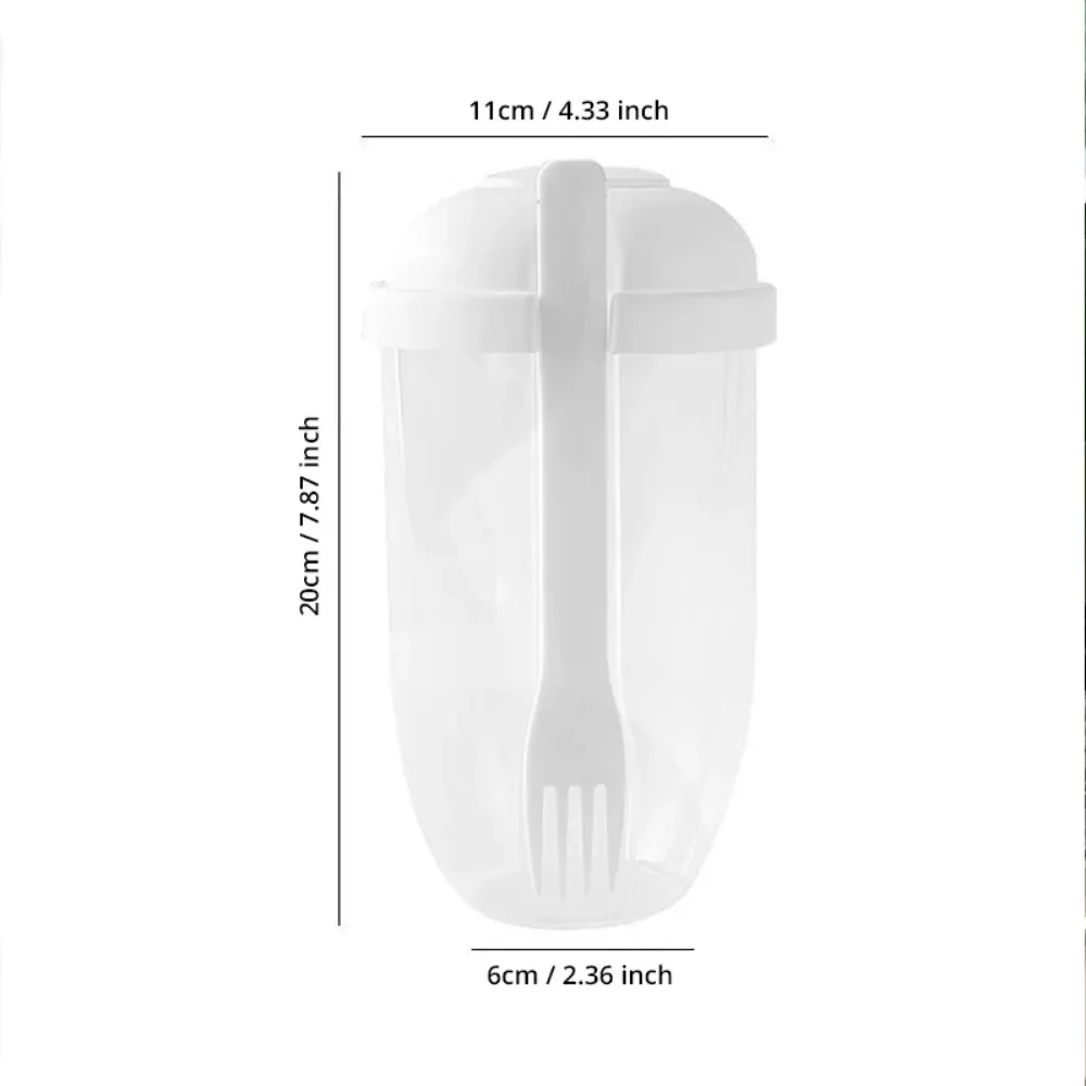 Portable Bottle Salad Container Bottle-Shaped Bento Oat Bowl for Lunch Salad Box with Fork Salad Bowl Fruit Oat Yogurt Cup 6
