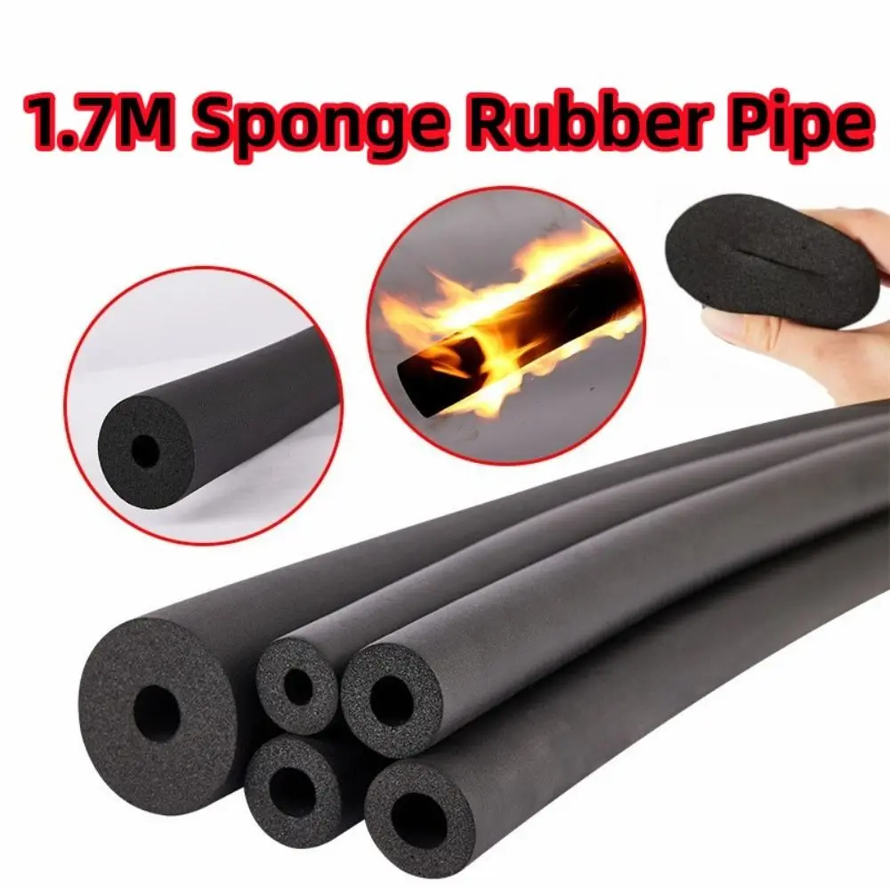 Pipe Insulation Sleeve Sponge Rubber Tubular Self-adhesive Protector 1.8M
