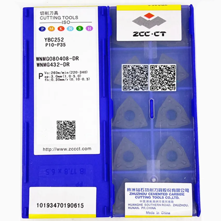 WNMG080404-DR YBC251 YBC252/WNMG080408-DR YBC251 YBC252/WNMG080412-DR YBC251 YBC252 ZCC.CT CNC carbide inserts 10pcs/box