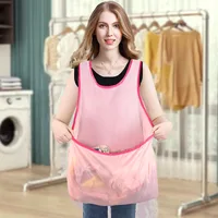 Laundry Apron With Large Pocket Outdoor Home Washable Drying Clothes Bib Laundry Supplies 1
