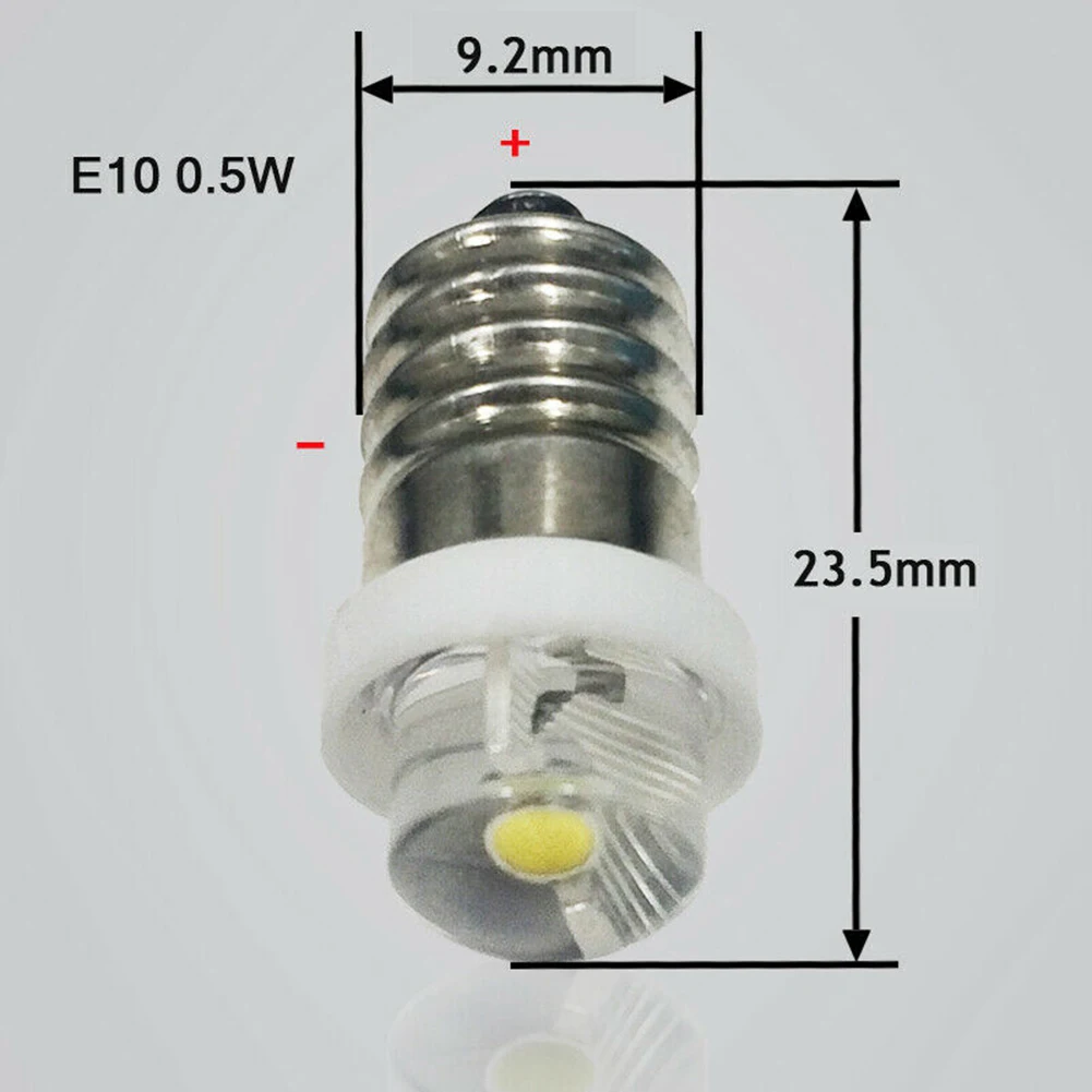 

Flashlight Bulb 6000K 3V 4.5V 6V 0.5W White LED E10 Socket Replacement Bulbs For Flashlight Lantern Torch LED Bulbs Cycling Part