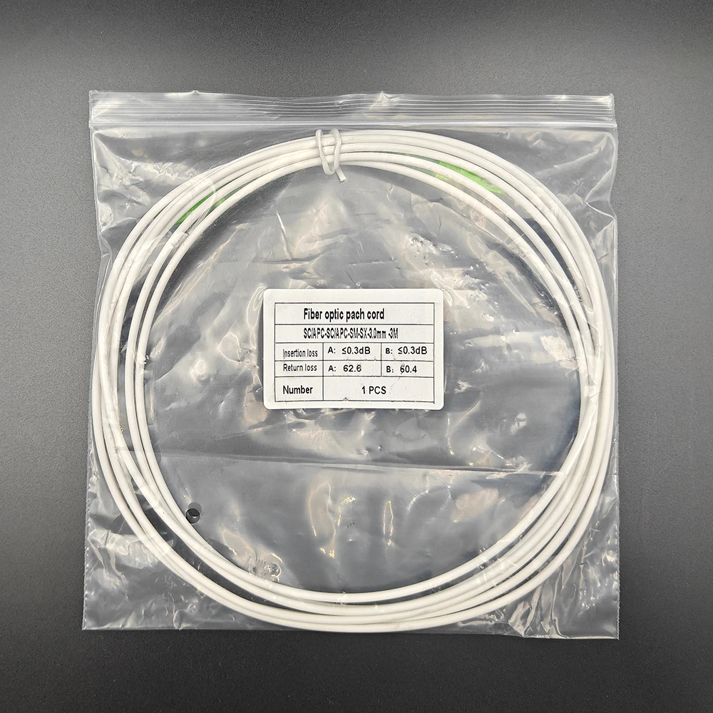 High-Performance Fiber Optic Indoor Cable - SC APC Single Mode, Low Loss Patch Cord