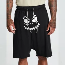 

Men Pants Printed Shorts Summer Casual Shorts Beach Pants Spring and Summer Elastic Waist Straight Knee Length Shorts