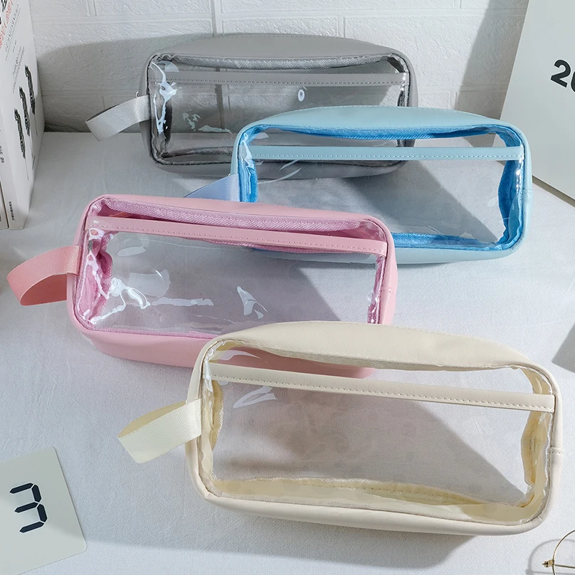 Pencil Case Black Transparent Pencil Pouch Estuche Lapices Mesh Bag  Stationery Pen Case Trousse Scolaire Pencil Cases For girls - AliExpress