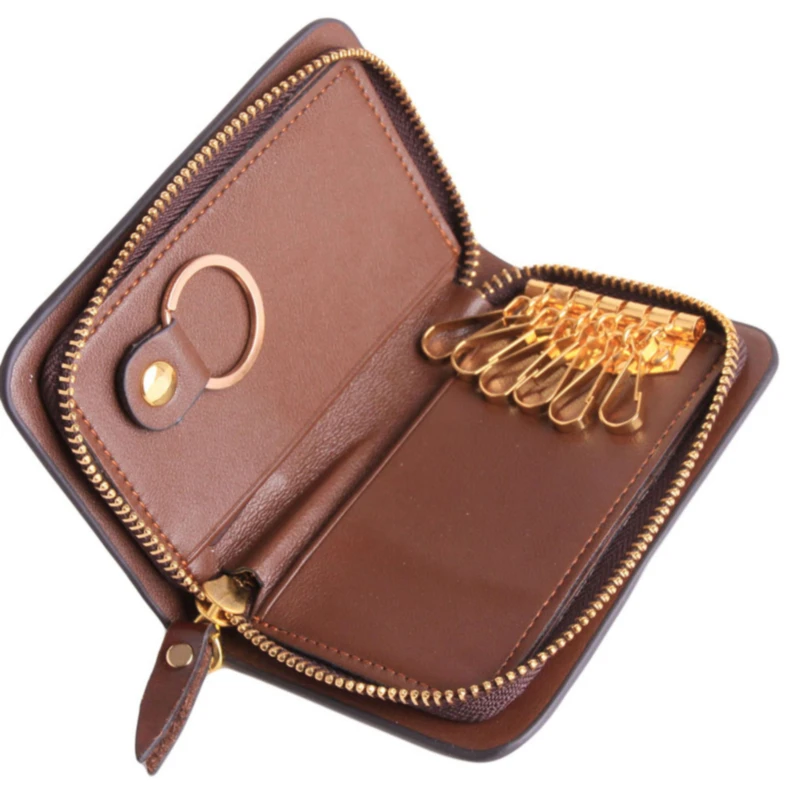 Leather Case Key Holder Men/Women Key Wallet Coin Purse Multifunction Fashion Housekeeper Bag Organizer