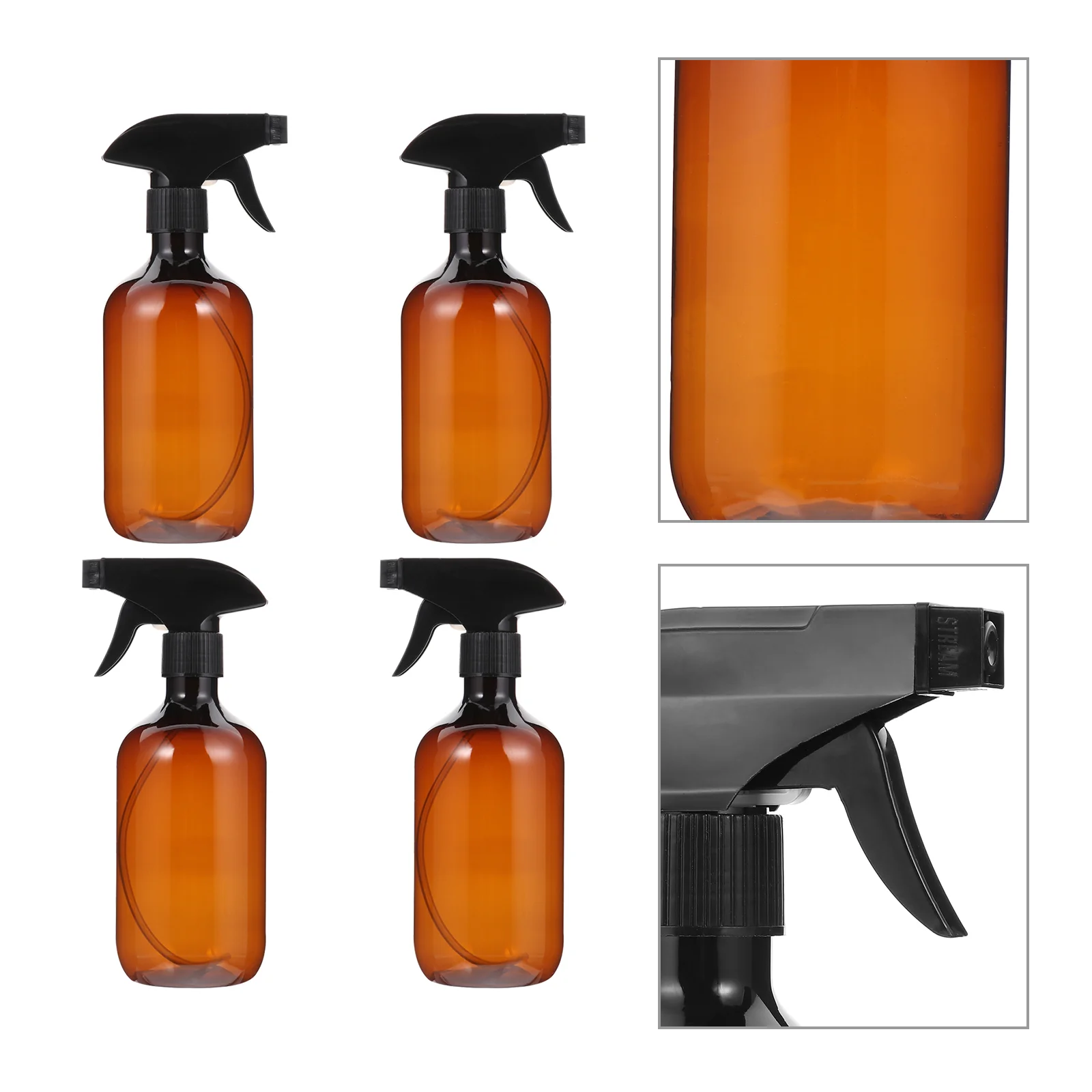 

4pcs Empty Sprayer Bottle Refillable Essential Oil Dispenser Trigger Shampoo Lotion Water Container Hair Cleaning Holder For