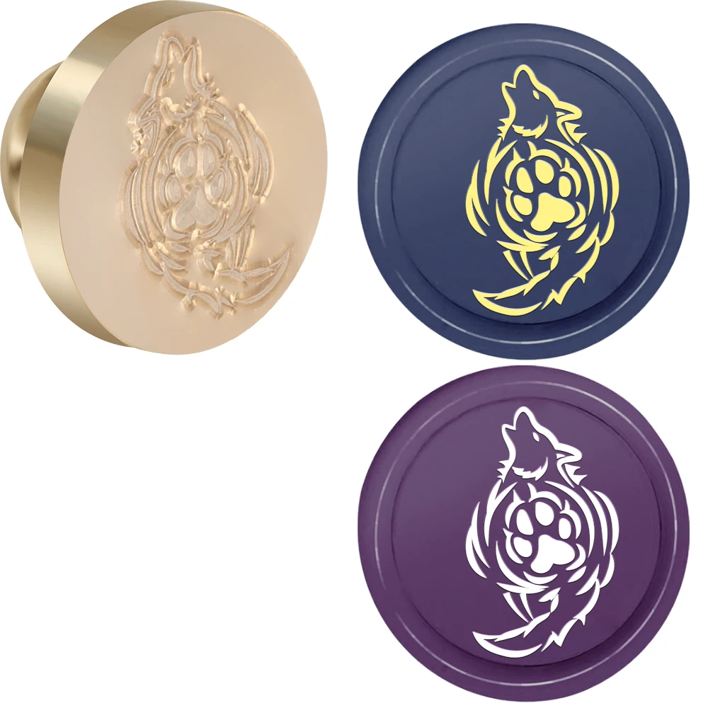 1pc Wolf Wax Seal Stamp Wolf Head Wildlife Animal Patterns Sealing Wax Stamps 25mm Brass Seals Head Replacement Great Envelopes Invitations Wine Pack