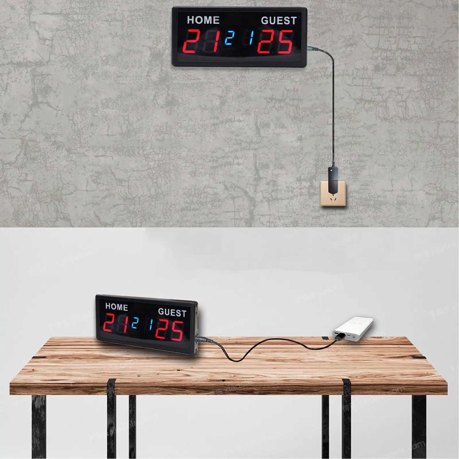 Sporting Goods Scoreboard Team Sports Electronic Basketball For Basketball Power Adapter Remote Control Snooker Tennis