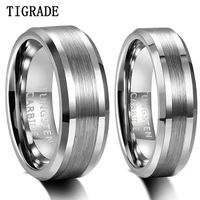 TIGRADE Fashion 6/8MM High Polish Man Rings Brushed Tungsten Carbide Ring Simple Classic Wedding Band Engagement Ring 1