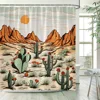 Japanese Style Shower Curtains Green Bamboo Koi Carp Tropical Cactus Mountain Water Landscape Fabric Bathroom Decor with Hooks 5