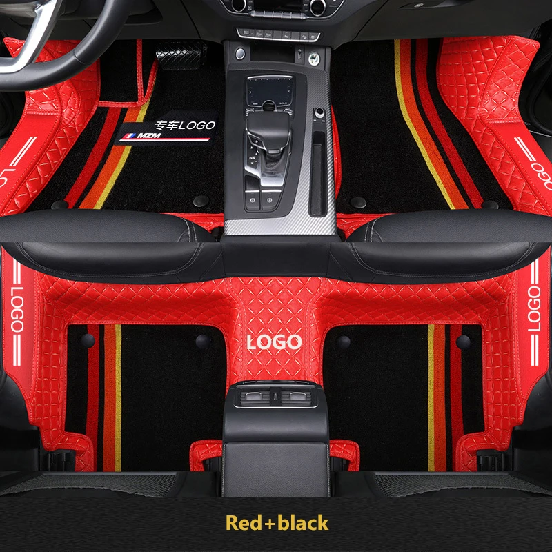 Tapis de sol de voiture en cuir PU personnalisé avec logo, ensemble complet  de tapis, accessoires intérieurs pour Honda, Toyota, Mercedes Benz, Audi,  BMW