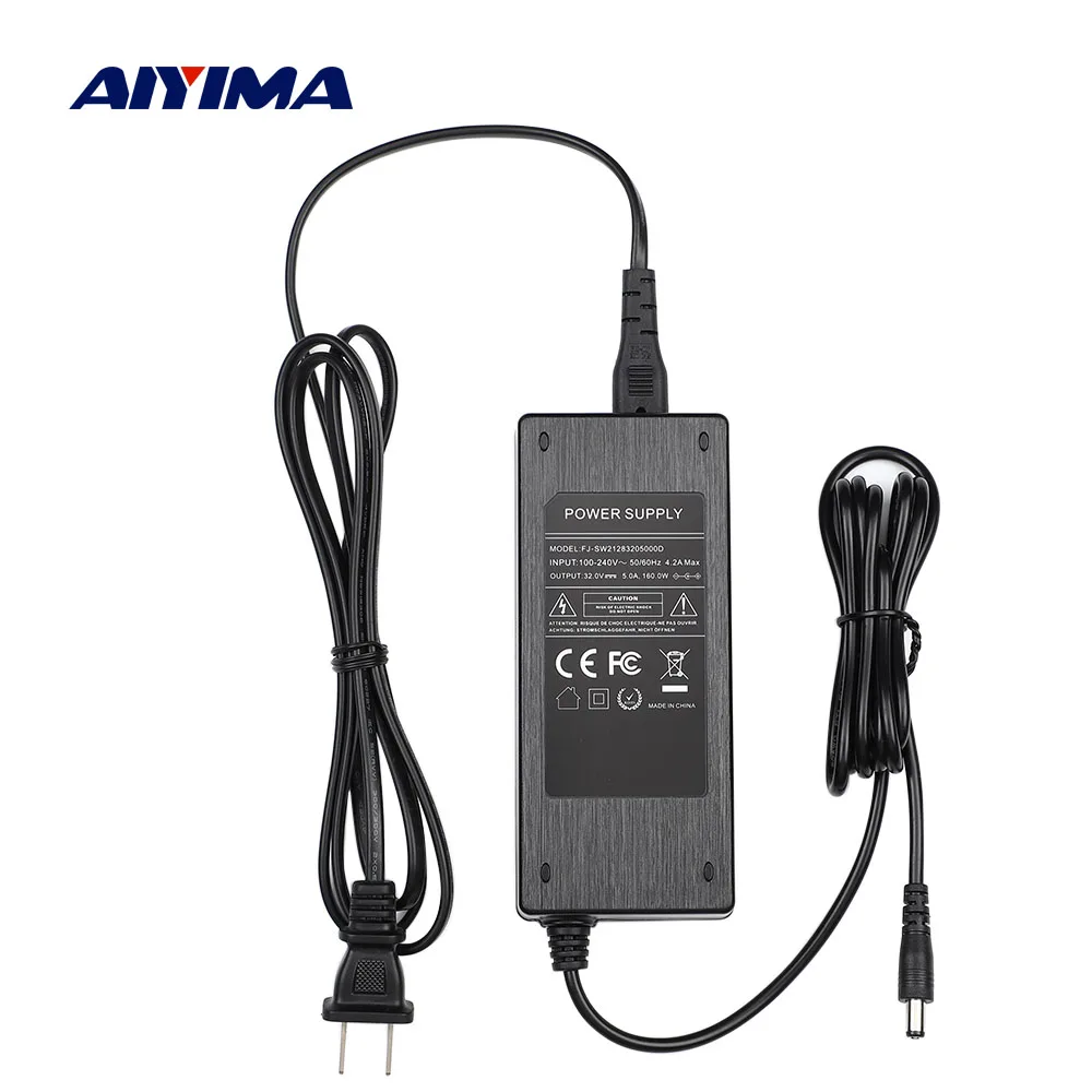 AIYIMA 32V 5A Amplifier Power Adapter AC 110-240V to 32VDC Power Supply For TPA3255 TAS5613 TDA7498E Digital AMP US EU UK Plug