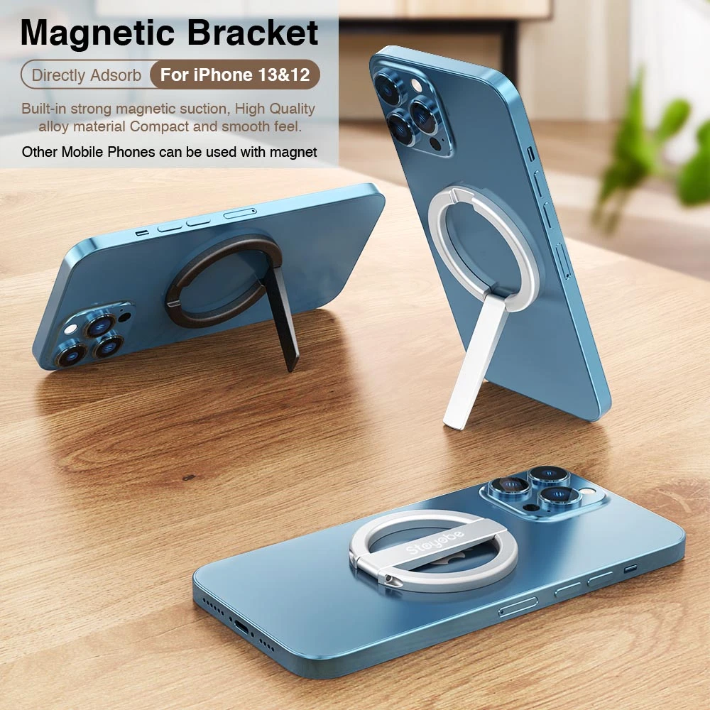 Magnetic Mobile Phone Holder Compatible With iPhone 13 12 Mag Safe Removable Cell Phone Grip Kickstand for MagSafe Phone Case