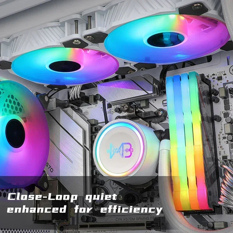 Resfriador de Água para Computador Argb Rgb Pwm 4pin 240 mm Ventilação Líquida para Intel Lga 1200 115x1366 2011 Am3 Am4 Radiador - Imagem 5
