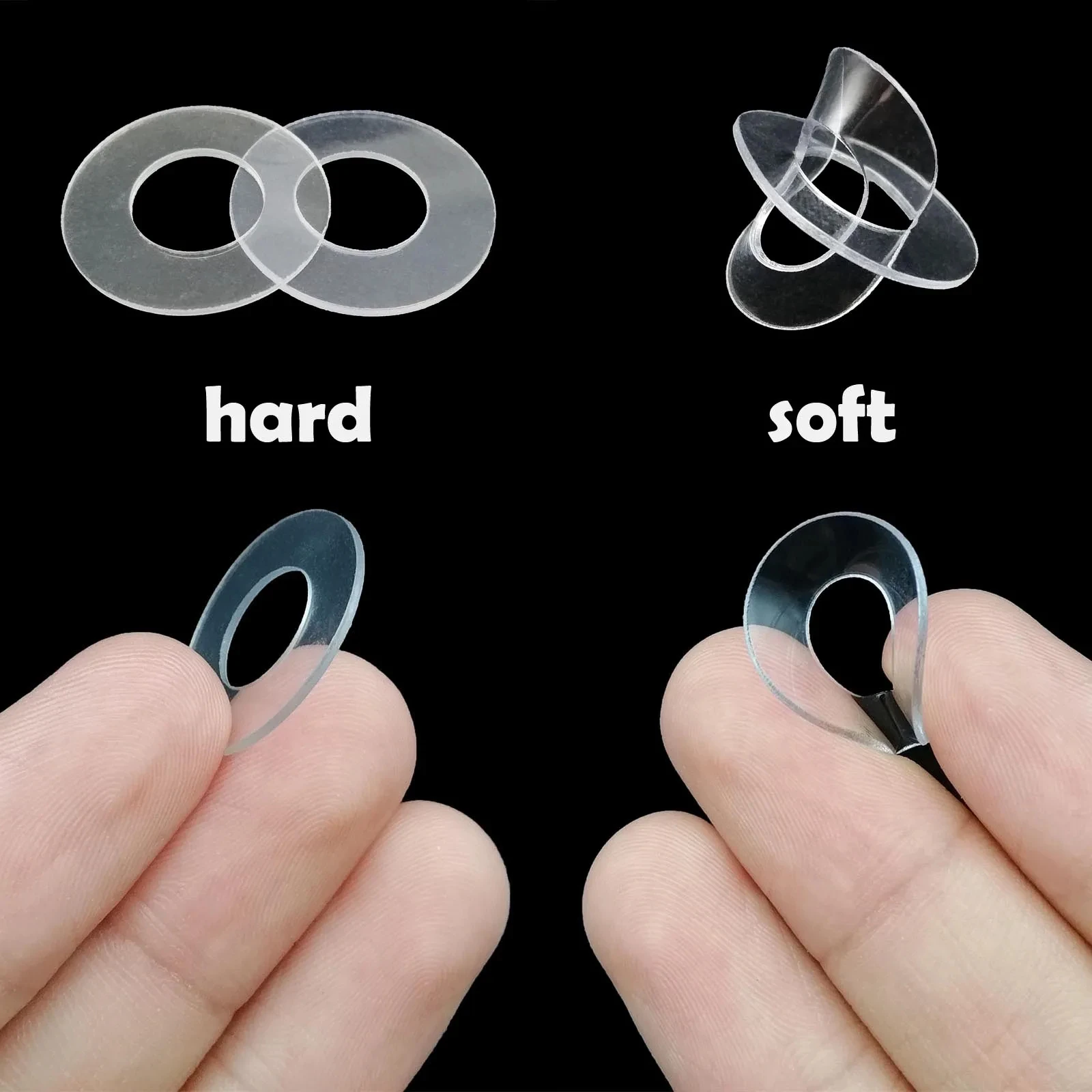 100pcs M1.6 M2 M2.5 M3 M4 M5 M6 M8 M10 M12 Soft Hard Plastic PVC Transparent Insulating Plain Gasket Pad Ring Spacer Flat Washer plastic washers