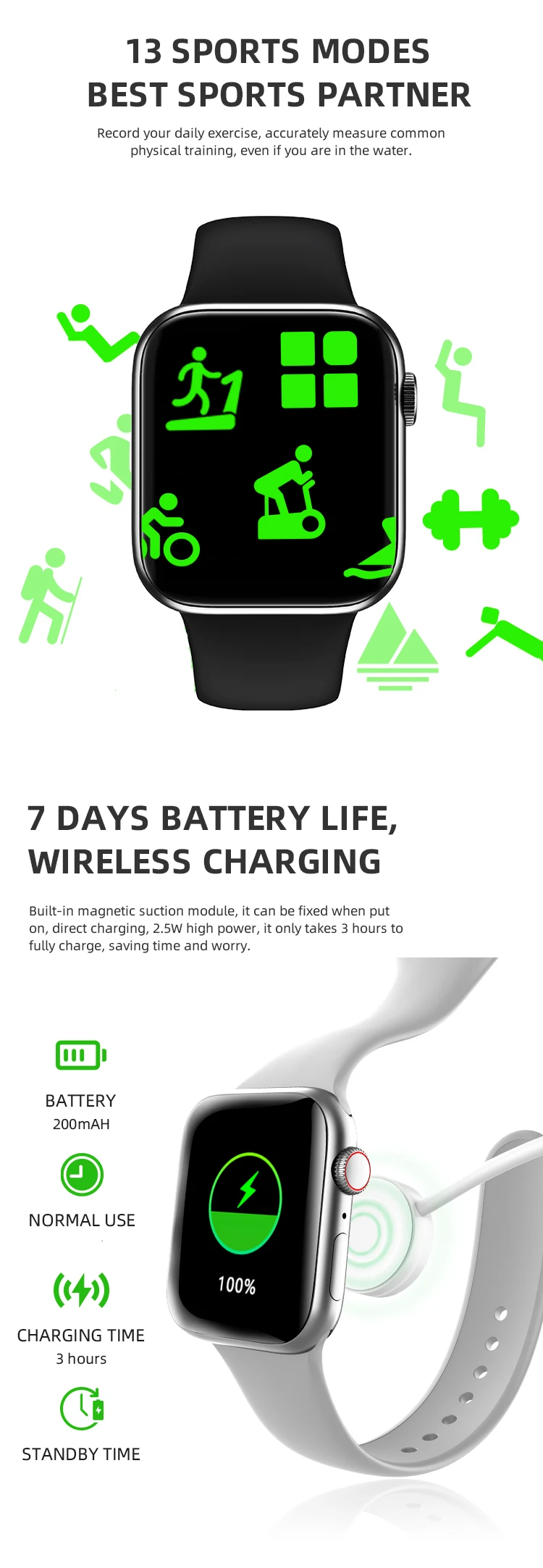 Smart Watch HW67 Pro max NFC Smartwatch Blood Glucose Music Player Sleep Monitor Women Men Watches Series7 pk DT100 IWO13