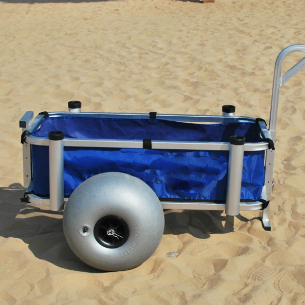 sale two wheel Camping Fishing Multifunction Folding Aluminum Balloon Wheel Beach For Sale