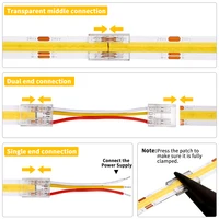 5pcs Transparent Solderless LED Strip Connector for COB 2835 5050 DIM RGB CCT LED Strip Lights IP20 Single Dual End Connectors - Image 2
