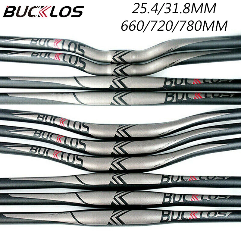BUCKLOS-MTB 자전거 핸들 바, 알루미늄 합금, 31.8mm 25.4mm, 660/720/780mm, 제비 바 라이저 바, 자전거 액세서리