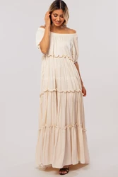 Maternity Dresses Stylish Casual Irregular Cotton Maternity Dress for Daily Life and Photography