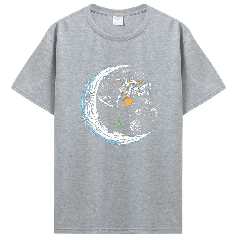 T-shirt da uomo 100% cotone Casual Divertente Astronauta Design Stampa T-shirt O-Collo allentata per uomo Maglietta a maniche corte Hip Hop_voghion.com