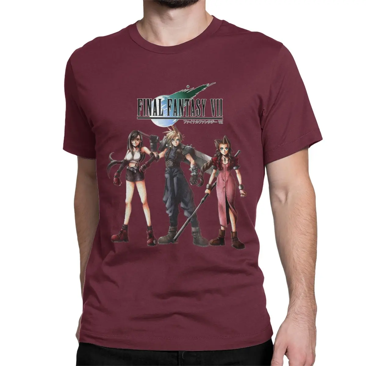 thumbnail image 1 of Camiseta retro de Final Fantasy 7 Cloud Tifa Aerith para hombre y mujer, de algodón puro, cuello redondo, manga corta, gráfica, 1 of 7