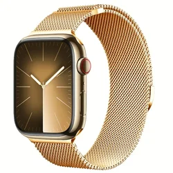 Luxury Milanese Metal Strap for Apple Watch - Elegant Bracelet Design (Gold)