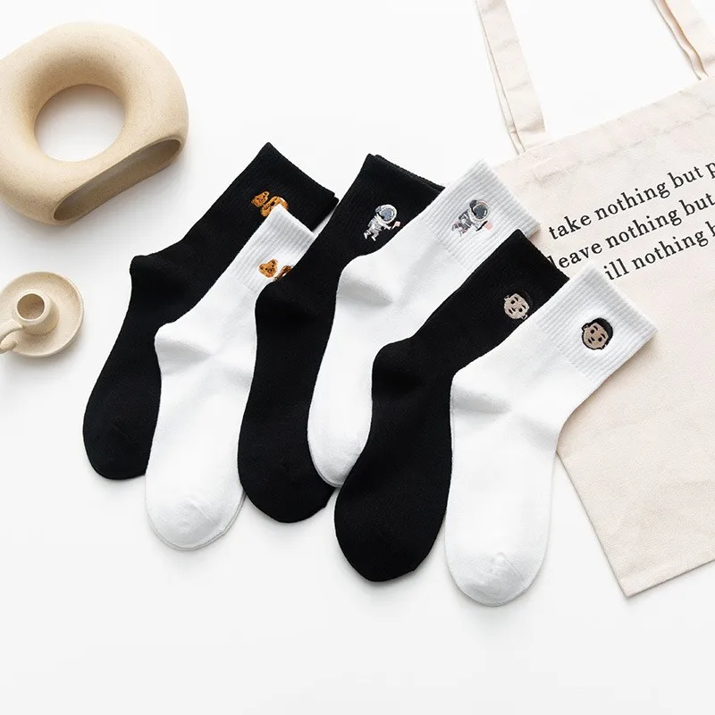 

Мужские и wo мужские носки с мультяшным рисунком носки в Корейском стиле Простые носки с узором в виде головы мужские и wo мужские носки для отдыха