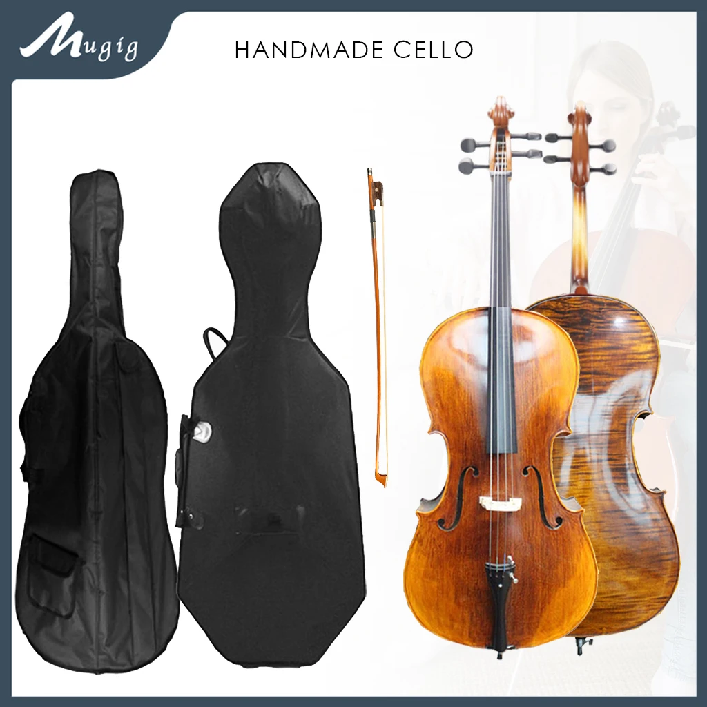 Brillant 4/4 Size Solid Wood Handmade Cello Acoustic Cello Hand Craft