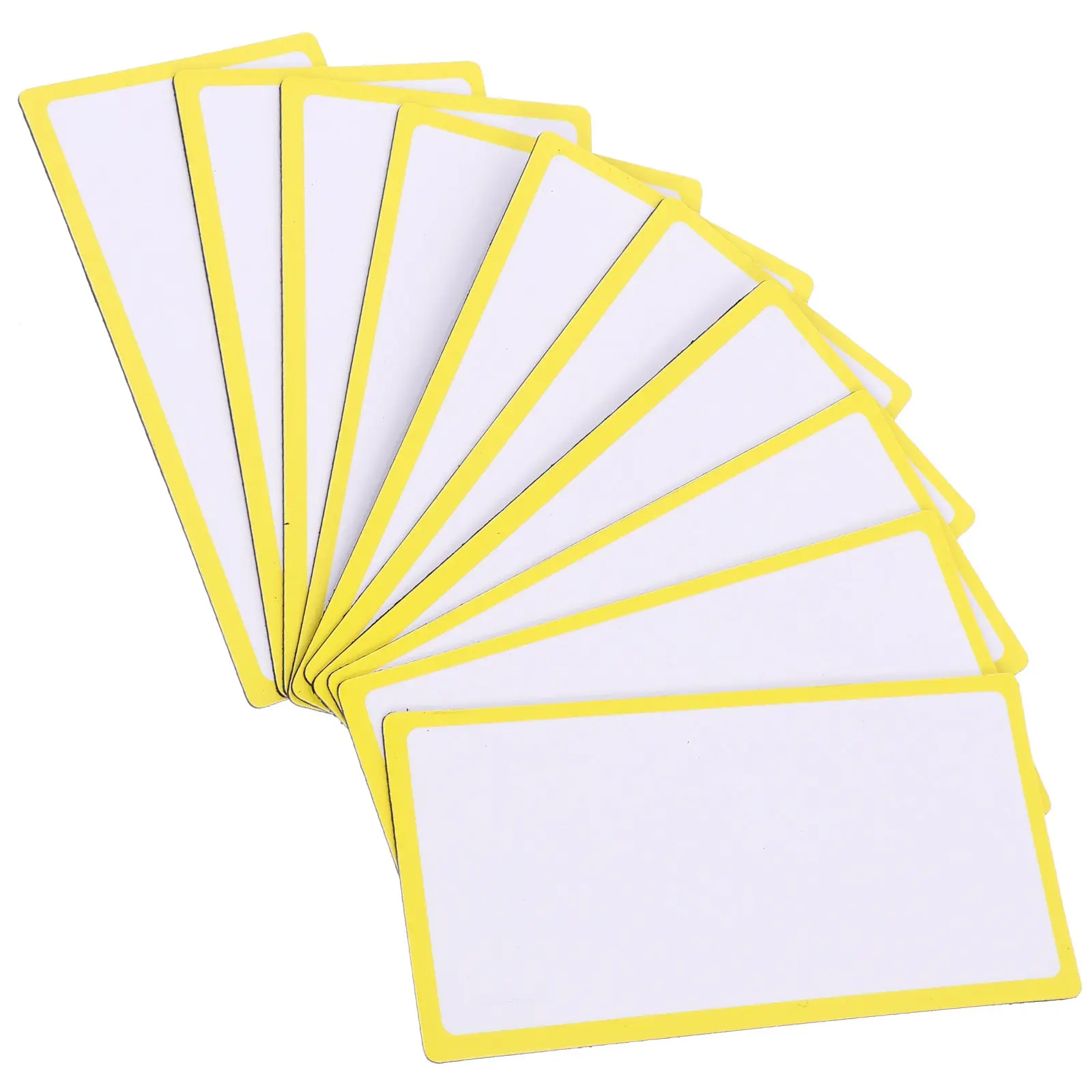 10Pcs 자기 이름표 재사용 가능한 건식 지우기 라벨 유연한 휴대용 잔류물 없음 냉장고 화이트보드 파일 선반용 간편 제거