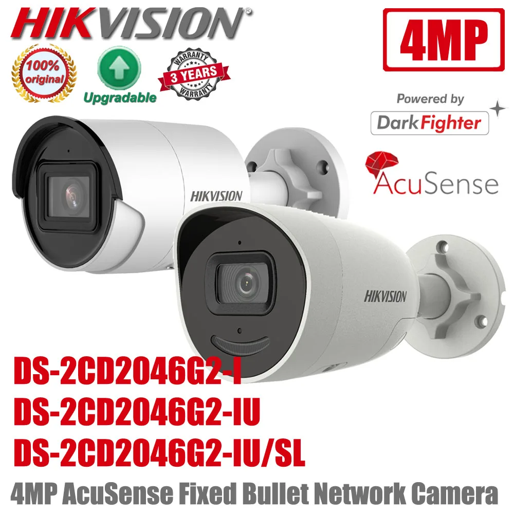 Hikvision DS-2CD2086G2H-IU Telecamera di rete Bullet Camera 8 MP 4K ottica fissa 2.8mm Darkfighter con microfono integrato
