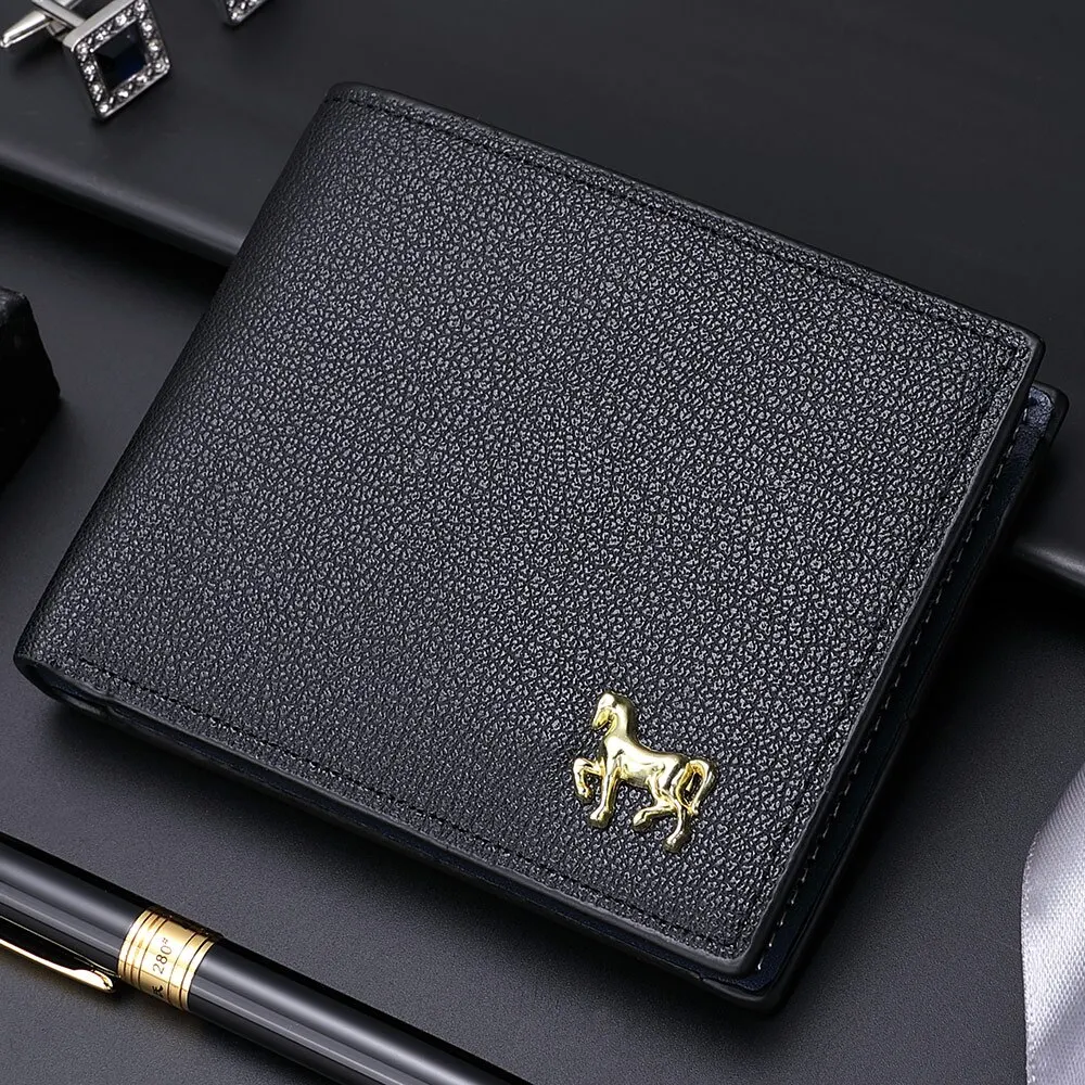 Mens Wallet Horizontal Multi-Functional Business Zipper Coin Credit Card Holder