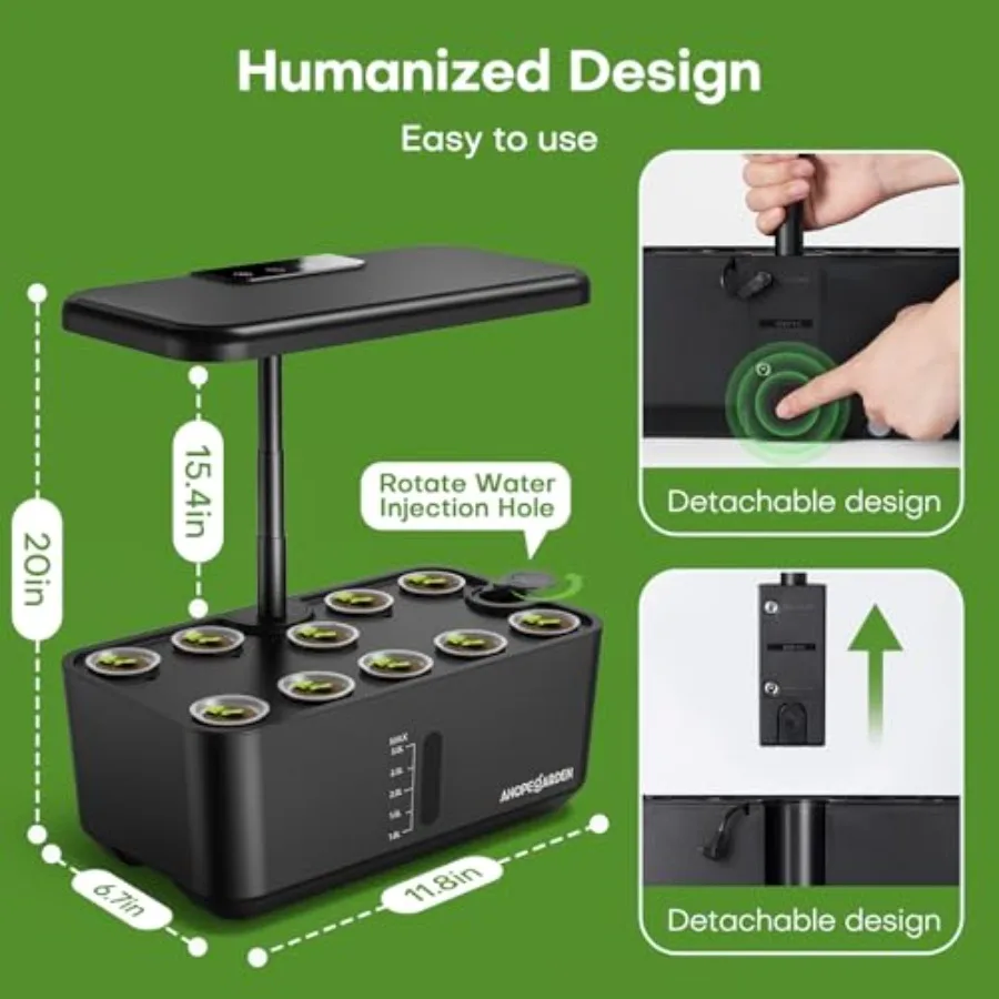 Hydroponics Growing System: 10 Pods Garden Kit