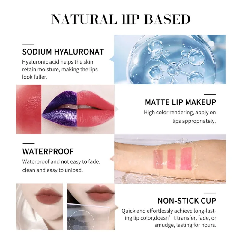 Metallic Tear-Off Lip Stain Matte Tattoo Dyed Lip Tint Peel-Off Liquid Lips Waterproof Lasting No Fading Cosmetics New tools lip tint lip stain