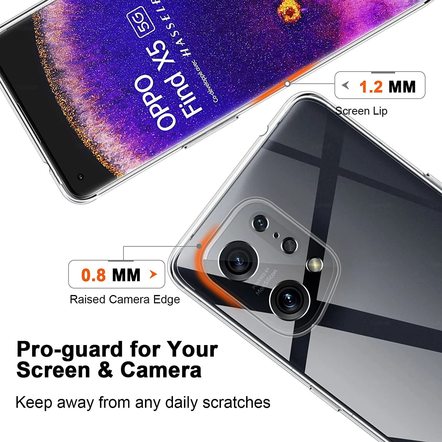 Ultra Thin Silicone Case with Lens Protection - Ultra Transparent Back TPU Phone Cover