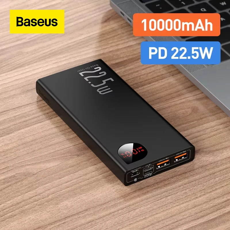 Baseus Power Bank 10000mAh 22.5W PD Fast Charging Powerbank Portable Battery Quick Charge For iPhone 13  Xiaomi Huawei PoverBank good power bank