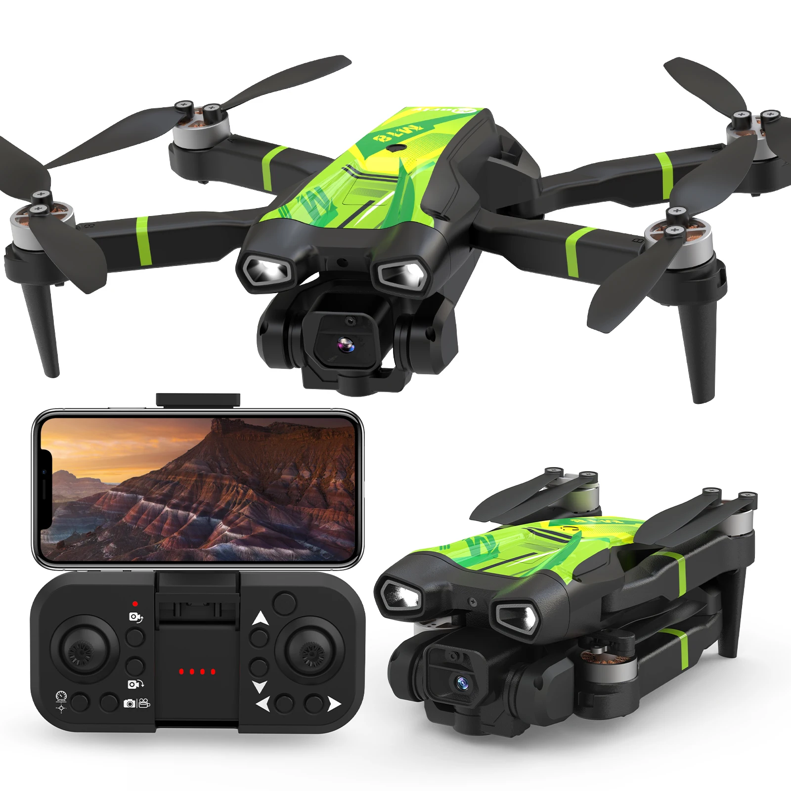 Morlyrctooy M18LCD RC Quadcopter met 1080P Camera 45° Verstelbare Lens Borstelloze Motor Eenknops Start/Landing FPV Opvouwbaar voor Volwassenen