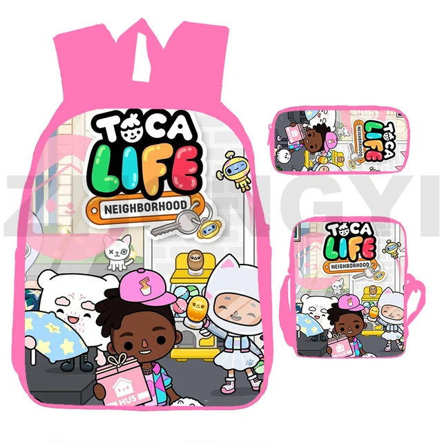 Toca Life World Backpack for Boys Girls Toca Boca Print Zipper Bagpacks  Knapsack 3Pcs/set Students School Bag kids Mochila - AliExpress