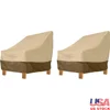 Water Resistant Patio Lounge Chair Covers 38 Inch Deep Seated Furniture Cover Pack of 2 Elastic Hem Cord Straps Durable Woven 1