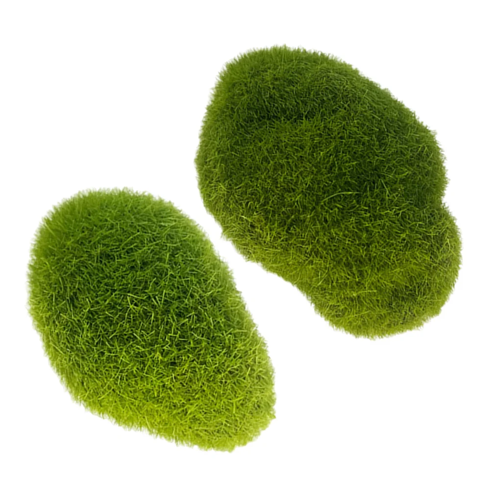 

2 шт. микро-ландшафтное украшение, офисные подвесные мховые шарики, сохраненные насыпью свадебные декоративные зеленые флокированные шарики