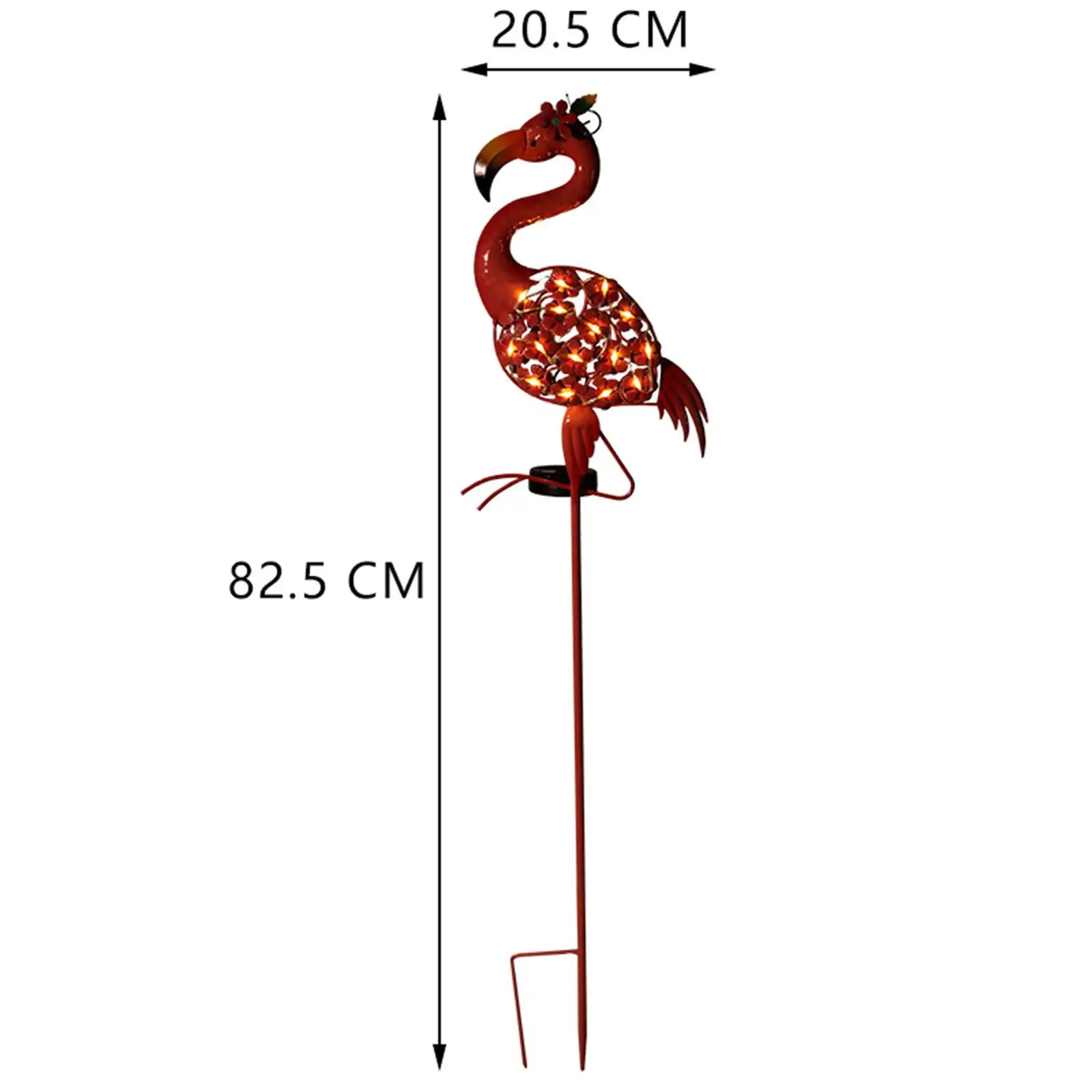 Solar Light with Stake Ornament Flamingo Statue for Passage Pathway Walkway