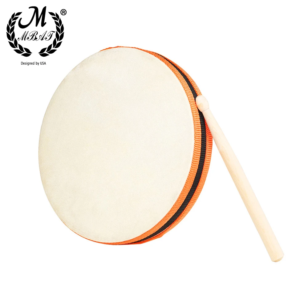 M MBAT Double-sided Sheepskin Tambourine Hand Drum Percussion Instrument Portable Kids Musical Gift Child Educational Toy
