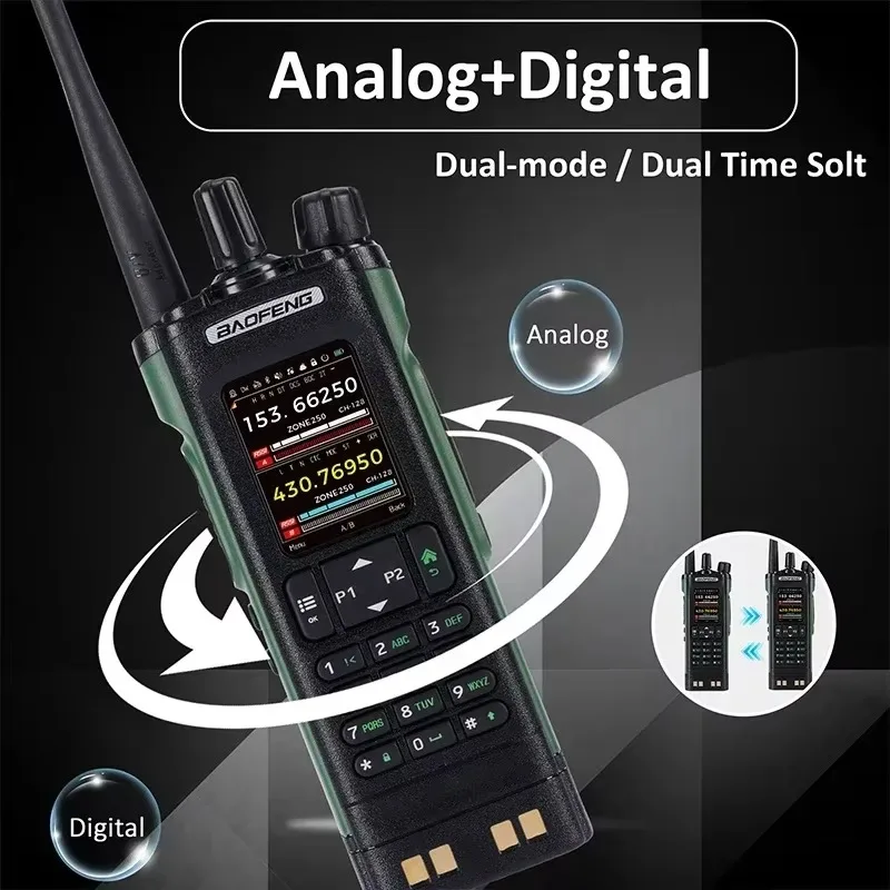 Baofeng DM-32UV DMR Digital Walkie Talkie 8W GPS APRS Dual Time Slot Analog Tier 1 & 2 Type-C Copy Frequency Ham Two Way Radio 4
