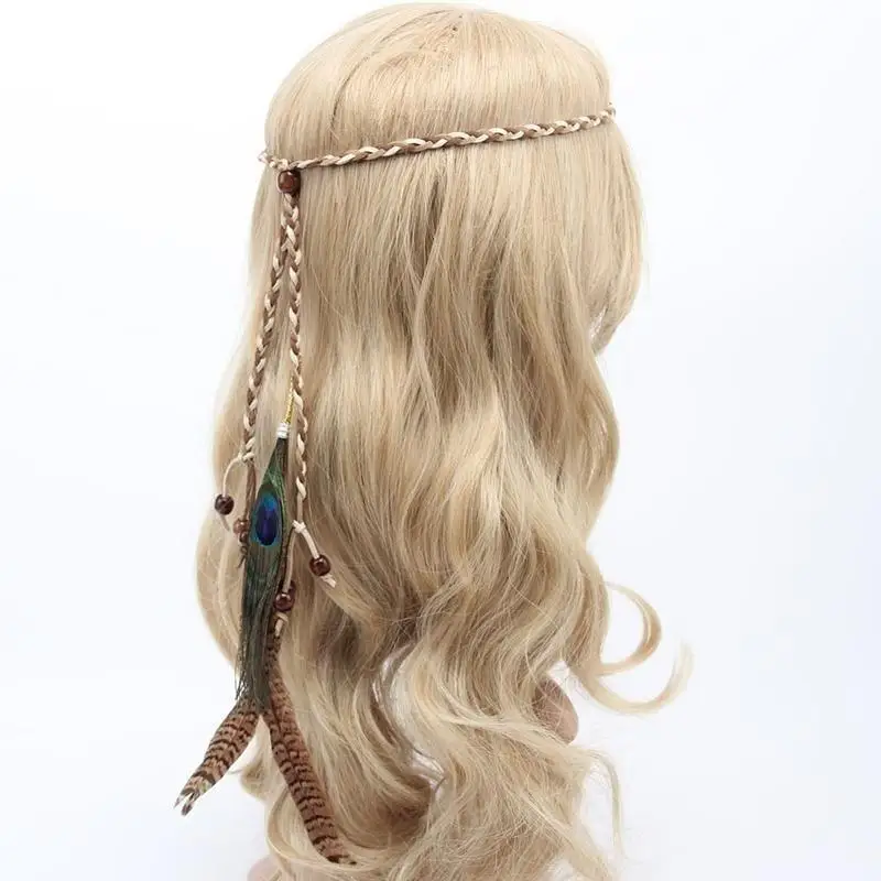 Creative Feather Headband Festival Boho Hairband Headdress Hippy Indian Hair Accessories For Girls Gifts Head Decoration
