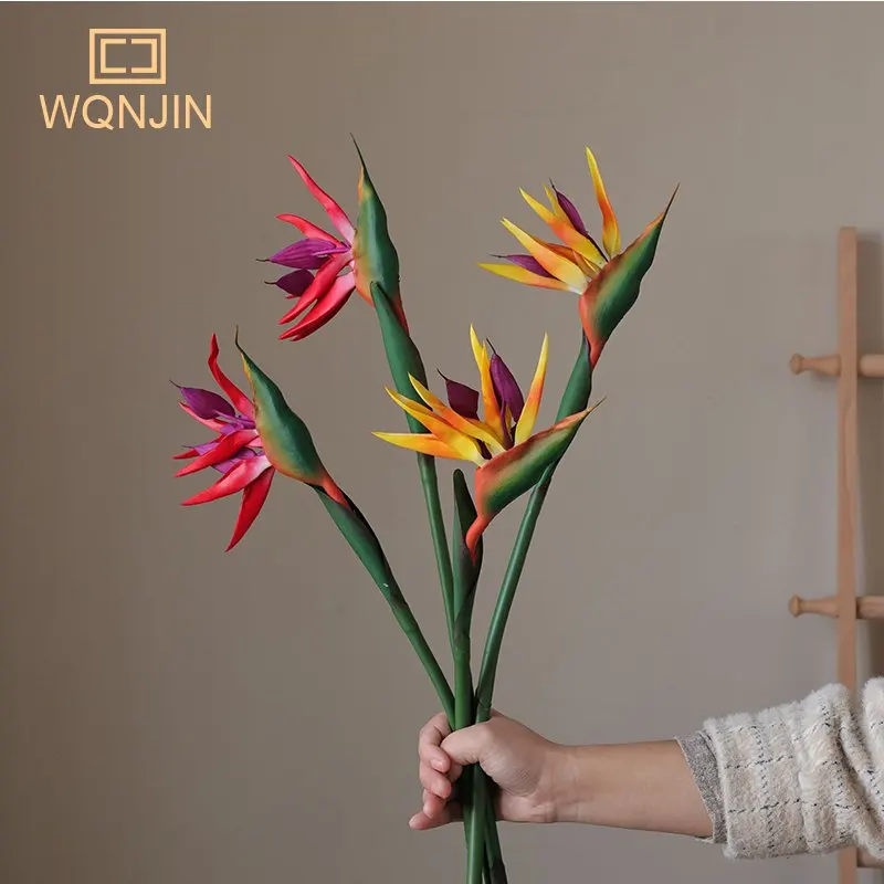 1PC Artificial Bird Of Paradise Flowers Rubber Long Stem Flower Suitable For DIY Home Party Theme Wedding Decor