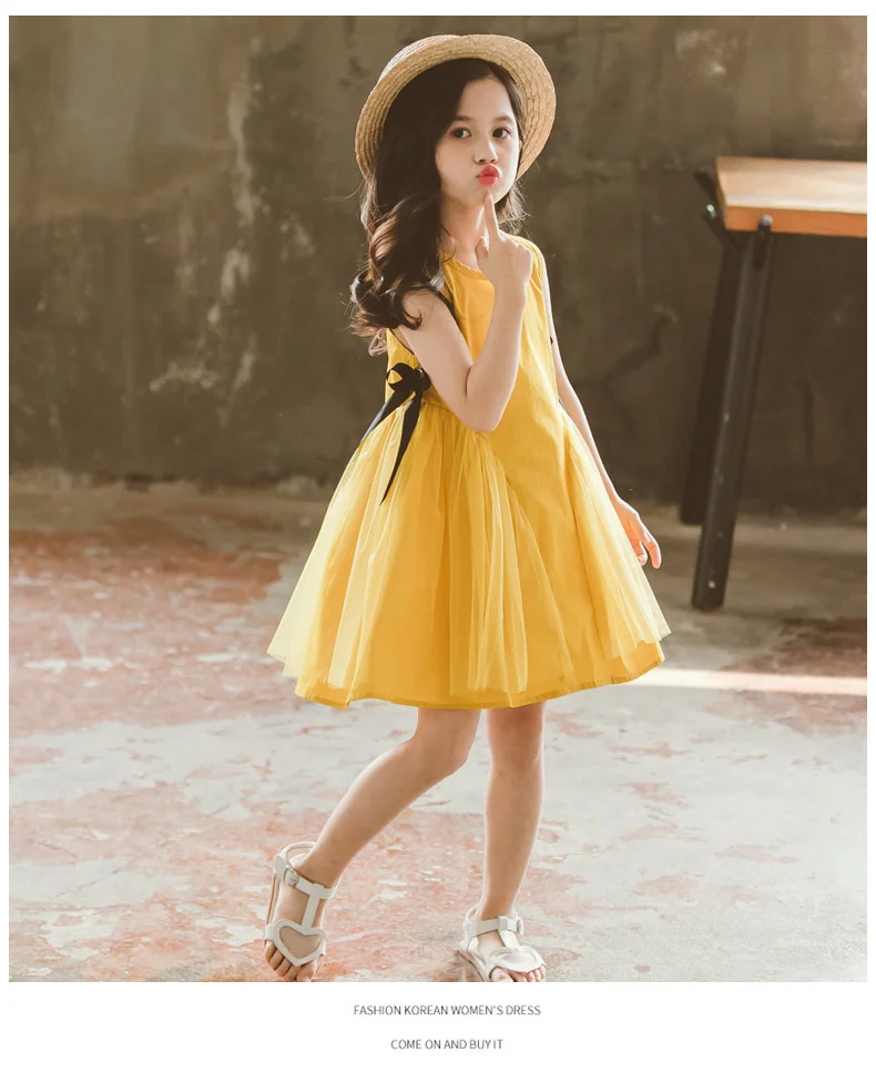 

toddler Summer clothes Fashion New Foreigner Korean Princess puffy Dress elegant ball gown little girls clothing Sleeveless